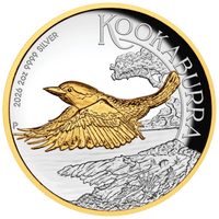 2026 Australian Kookaburra 2oz Silver Proof Gilded Coin