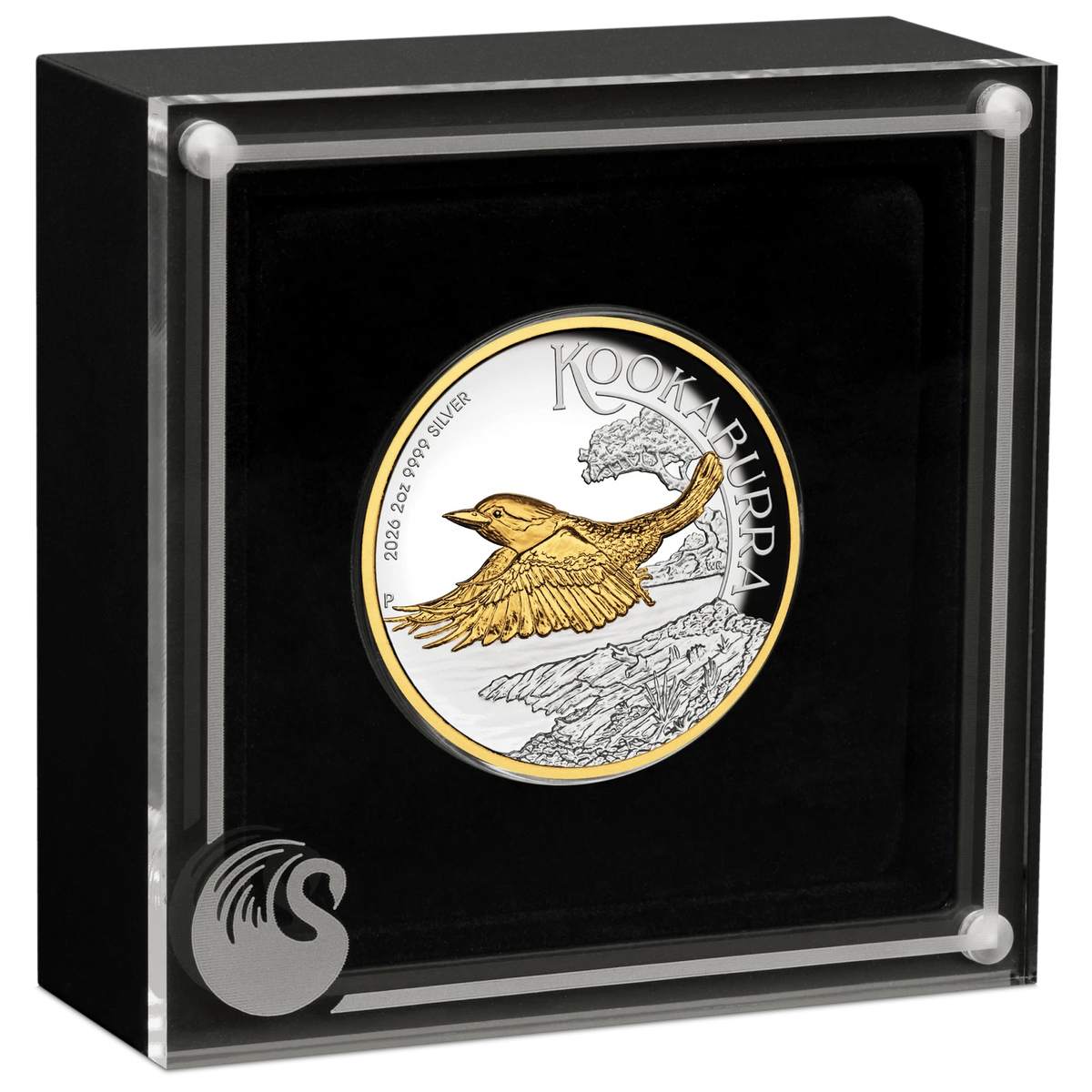 2026 Australian Kookaburra 2oz Silver Proof Gilded Coin