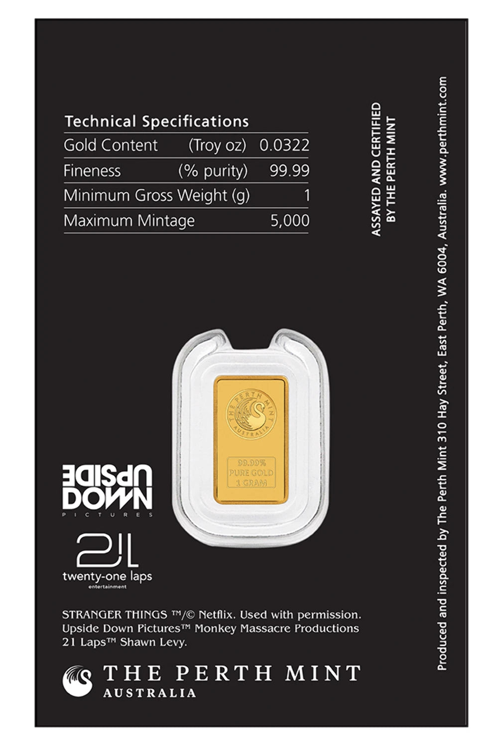 Stranger Things 2026 1g Gold Minted Bar