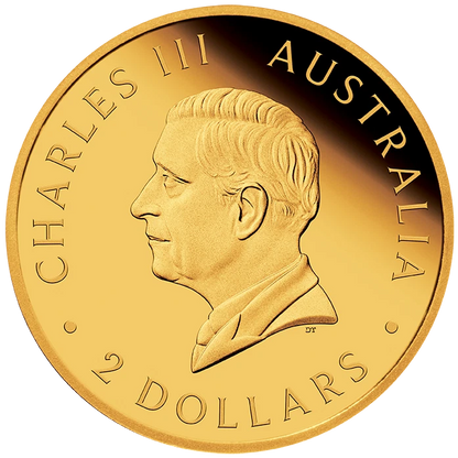 2025 Perth Mint $2 Mini Roo 0.5g Gold Proof Coin in Card