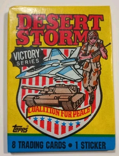 Unopened Topps 1991 Desert Storm, 8 Trading Cards. Victory Series. Sealed Pack