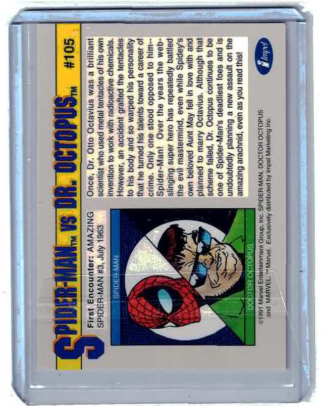 1991 Impel Marvel Universe Arch-Enemies Spider-Man Vs Dr Octopus #105