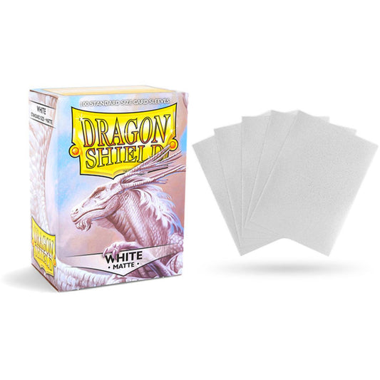 Dragon Shield Matte White Standard Card Sleeves – 100 Pack