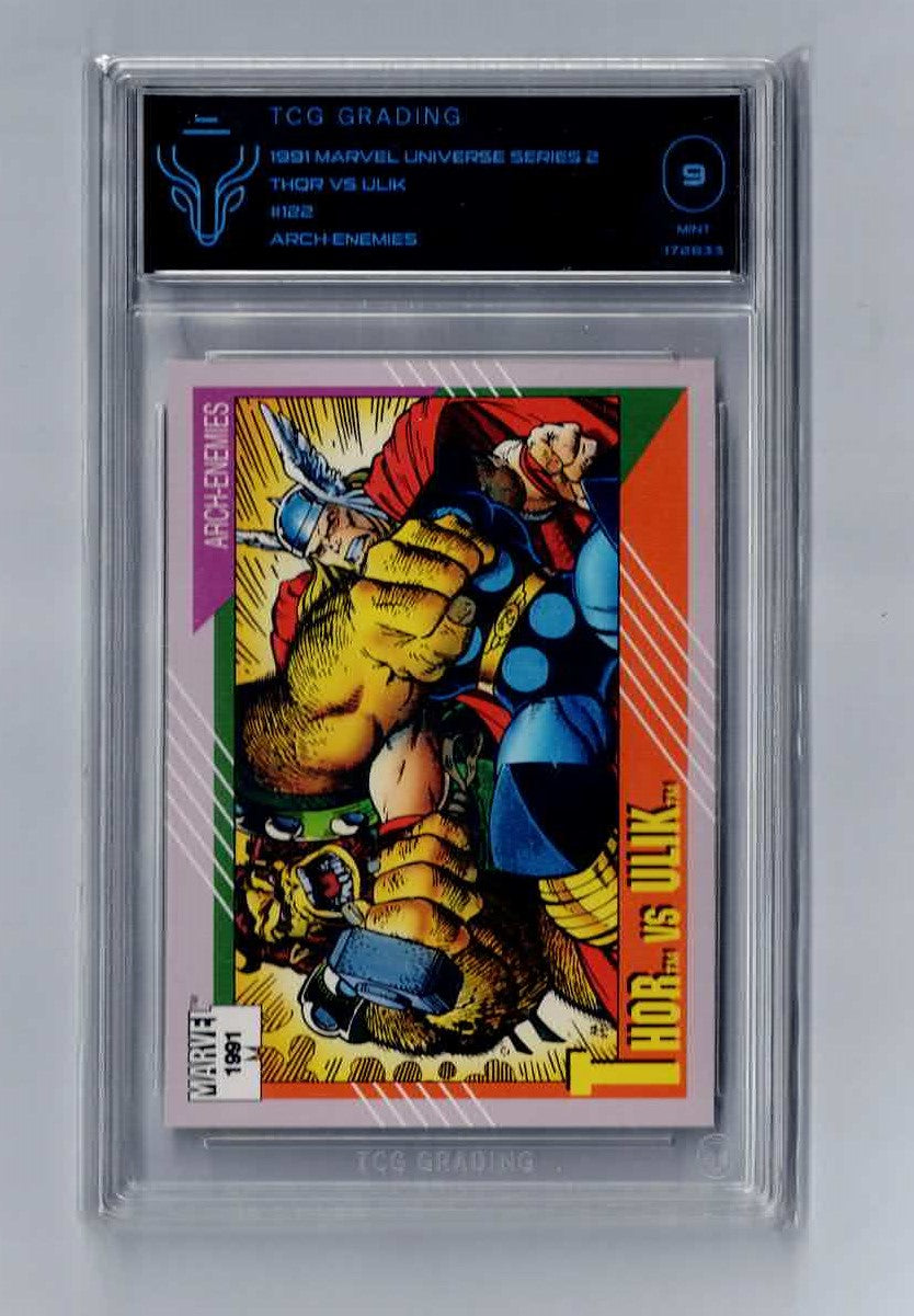 1991 Marvel Universe #122 THOR VS ULIK TCG 9 MINT