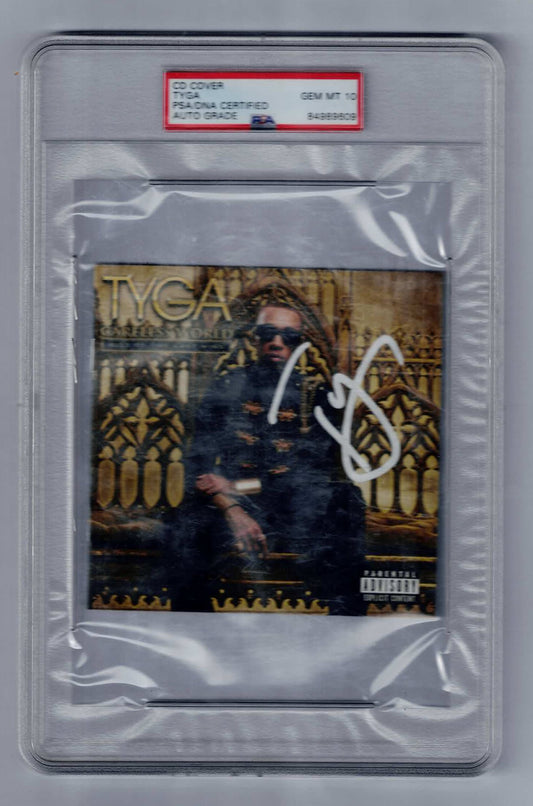 TYGA careless world signed album cover psa 10