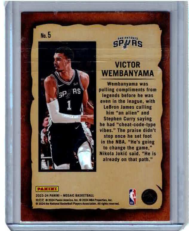 2023-24 Panini Mosaic Basketball Victor Wembanyama #5 Notoriety