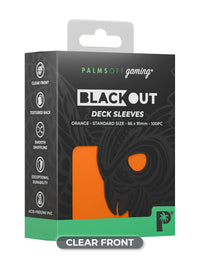 Palms Off Gaming Blackout Orange Deck Sleeves – Standard Size, 100 Pack