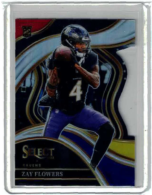 2023 Select Zay Flowers RC Tie Dye Prizm Rookie Premier #201 Ravens